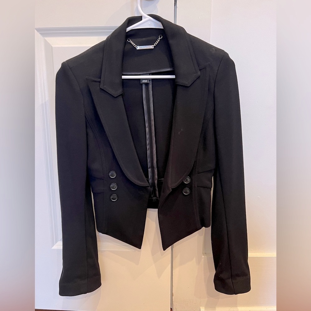 White House Black Market Black Cropped Blazer/Jacket Size 0